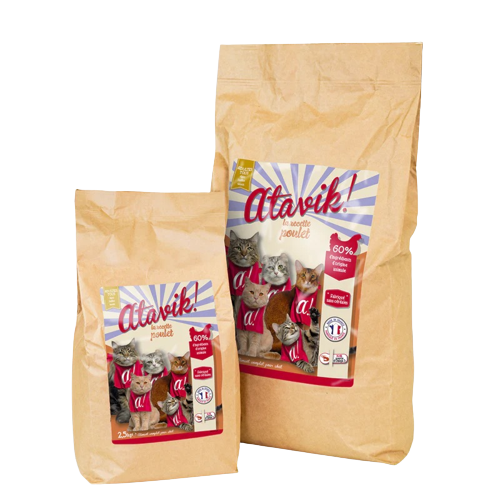 Croquettes pour chat Atavik made in France au Poulet